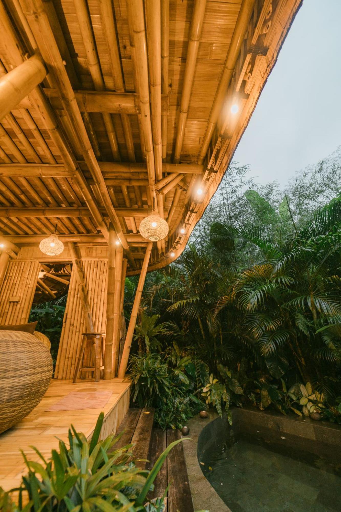 サイドメン Alamvaya Bali Bamboo Houseヴィラ エクステリア 写真